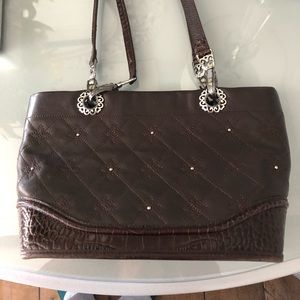 Brighton -brown shoulder bag with silver accents